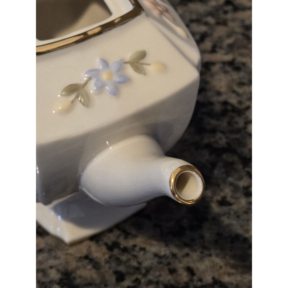 Vintage Lenox Wildflower Porcelain Teapot legacy fine porcelain collection - Picture 4 of 12